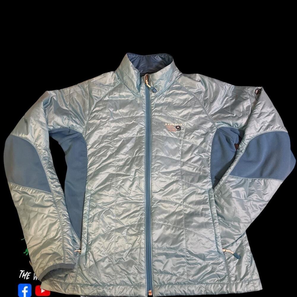 Mountain Hard Wear Womens Quilted Hiking Puffer Jacket Size Medium Light Blue